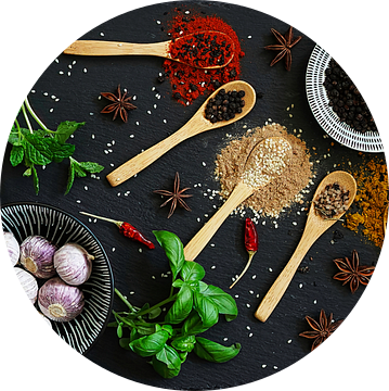 Awarded kleurrijk stilleven met kruiden. Awarded 1x.com