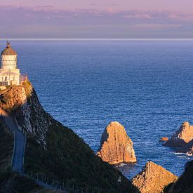 Nugget Point Lighthouse, Nieuw-Zeeland van Henk Meijer Photography