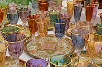 Colored wine glasses
