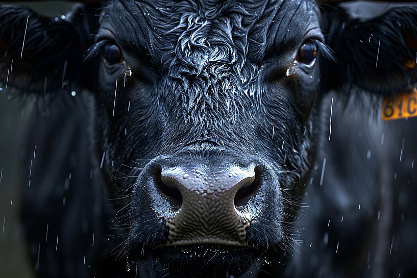Koe in de regen op gedetailleerde wijze van Art & Soul Creations