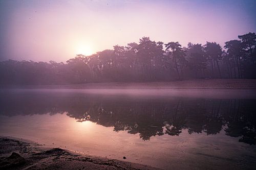 Henschotermeer in de ochtendmist