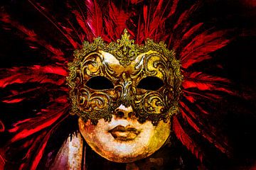 Venetiaans masker (kunst) van Art by Jeronimo