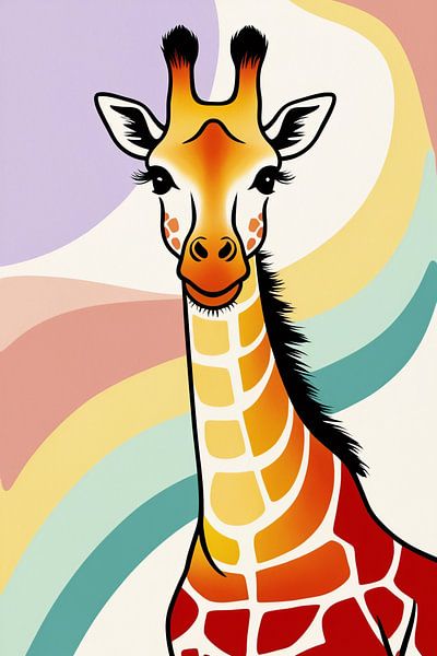 Colourful modern giraffe art by Imperial Art House