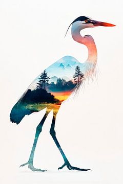 Fazant met landschap van Poster Art Shop