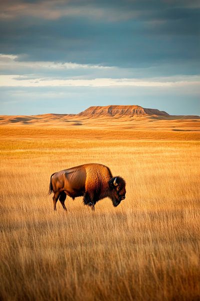 Bison in der Prärie von Poster Art Shop