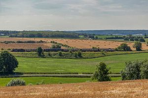Steam train through the hills of South Limburg