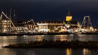 Nachtfoto van Kampen langs de Ijssel