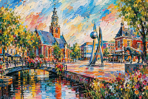 Assen, Drenthe – Ein farbenfrohes Gemälde der Hauptstadt von Drenthe
