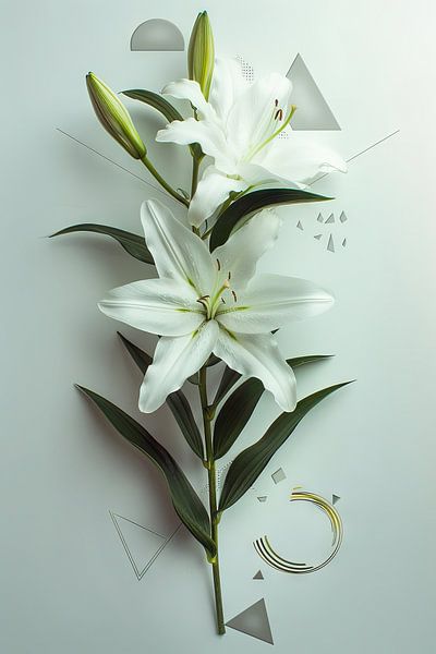 Lilien -  Lilien Blumenkunstwerk von Poster Art Shop