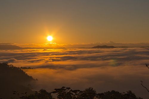 sunset in Phongsali, Laos