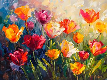 Tulip bed expressionist II by Petra Dreiling-Schewe