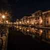 Grachtenpanden aan de Oude Rijn in Leiden van Dirk van Egmond