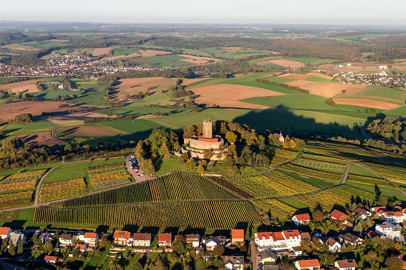 Castle Steinsberg aerial view by Uwe Ulrich Grün