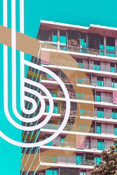 Geometrische Fassadenkunst in Erfurt von Mixed media vector arts