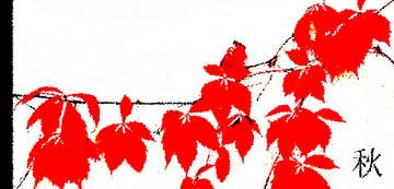 feuilles d'automne rouges mixed media sur Werner Lehmann