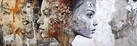 Women's Faces | Faces in Earth tones by Eye catching paintings