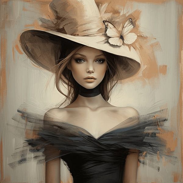 Portrait in earth tones, illustration by Carla Van Iersel