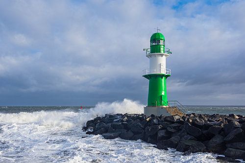 Pier aan de Oostzeekust in Warnemünde