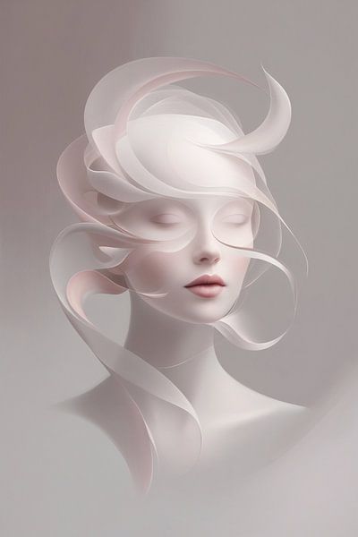 Ethereal female portrait in lines by Art & Soul Creations
