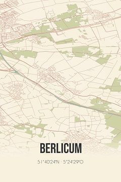 Vintage landkaart van Berlicum (Noord-Brabant) van MijnStadsPoster