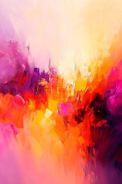 Fantasierijke kleuren in abstract van Poster Art Shop