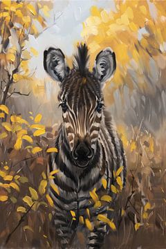 Surreal zebra in autumnal setting by Art & Soul Creations