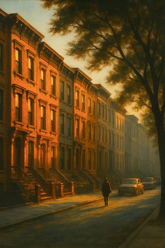 Brooklyn Brownstones: Golden Hour on the Stoops