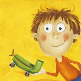 Lasse and his toy car by Sonja Mengkowski