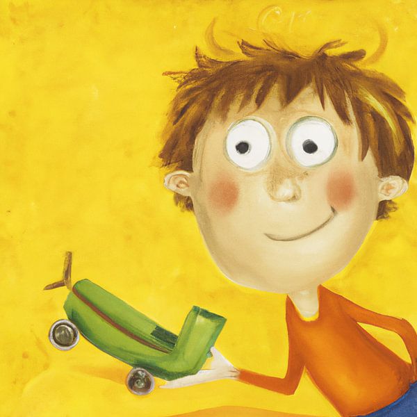 Lasse en zijn speelgoedauto van Sonja Mengkowski