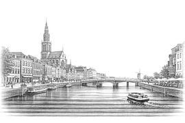 Skyline Nederlands stadsgezicht van Digital Picture Art