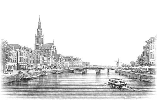 Skyline Dutch cityscape