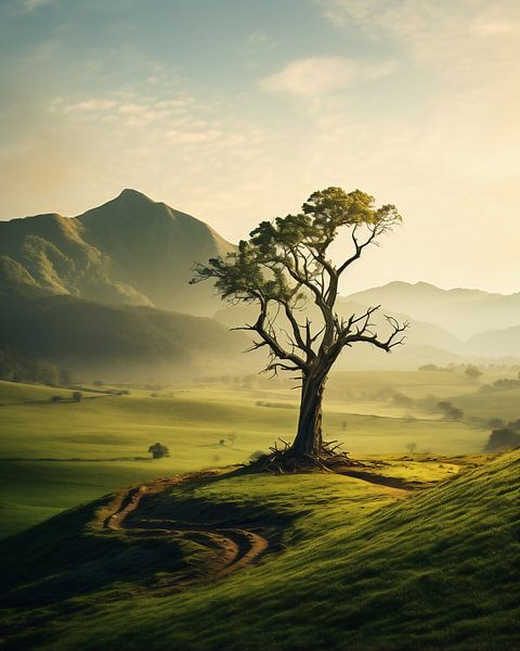 Eenzaam in de natuur van fernlichtsicht