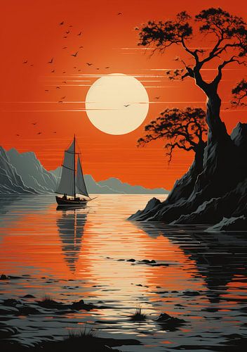 Sailboat Sea Maritime Moon Shipping