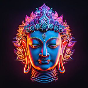 Buddha in neon colours by Bert Nijholt