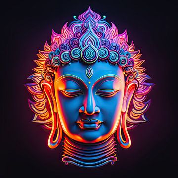 Boeddha in neon kleuren