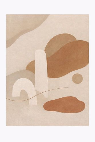 Abstracte architecturale vormen in warme aardetinten