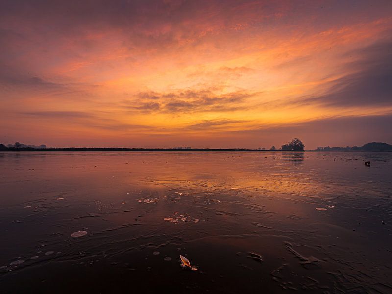 Ice on the creek in Terneuzen by Wesley Kole