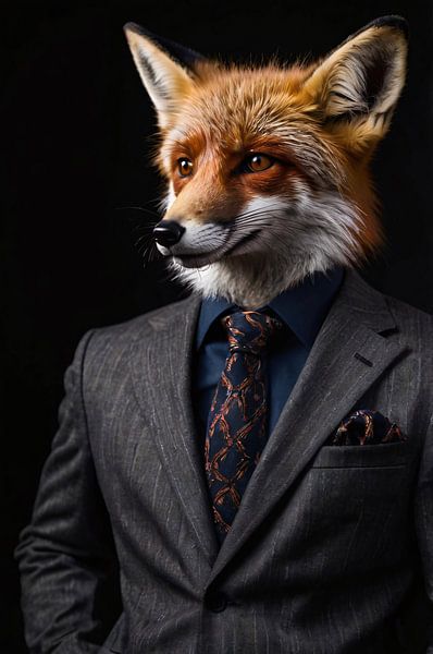 Fox in stylish suit by Art & Soul Creations