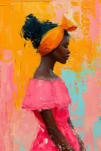 Portrait coloré d'une femme africaine