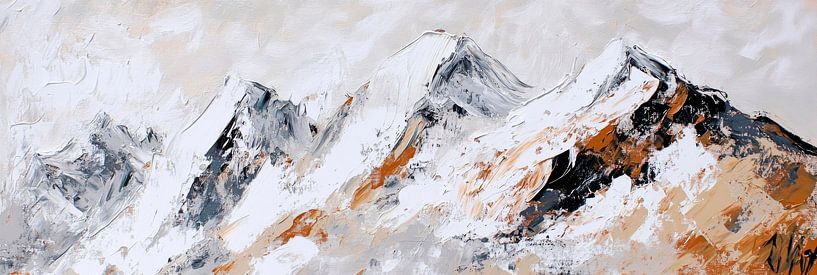 Stille Gipfel im Winterzauber von Poster Art Shop