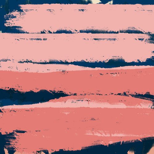 Moderne abstracte kunst in heldere pastelkleuren. Donkerblauwe en roze kleuren