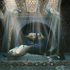 Vollmond am Blauen Loch III von Dray van Beeck