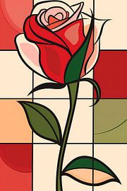 Bunte abstrakte Rose Kunstdruck von Art & Soul Creations