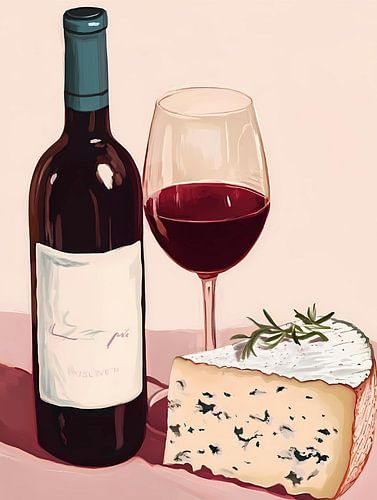 Wine and Cheese Still Life
