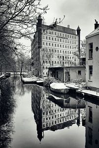 Gebouw Hooghiemstra in Utrecht in de winter