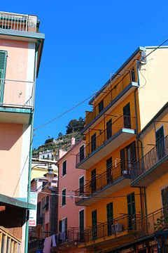 Jolis cottages colorés à Cinque Terre, Italie sur Shania Lam