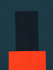 Minimalistische abstrakte Kunst mit organischen Formen in warmen, farbenfrohen Tönen. von Online Arts