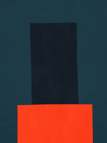 Minimalist abstract art featuring organic shapes in warm, colourful tones.