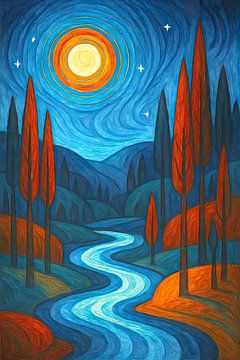 In a land of blue and red by Jutta Maria Pusl