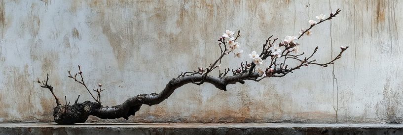 Pure Blossom Beauty on Wood Panorama by Digitale Schilderijen